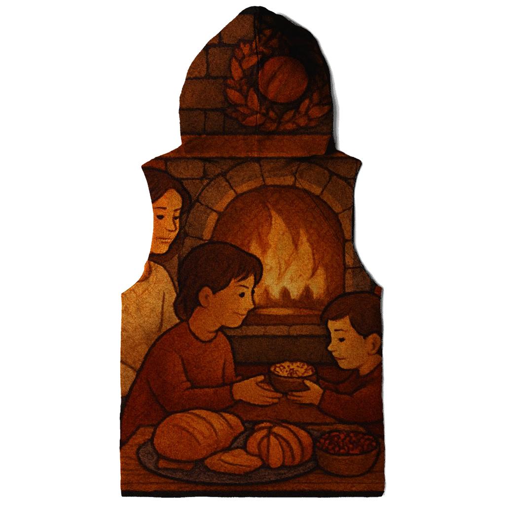 Quilted Hearthside Thanksgiving Evening embroidered hoodies