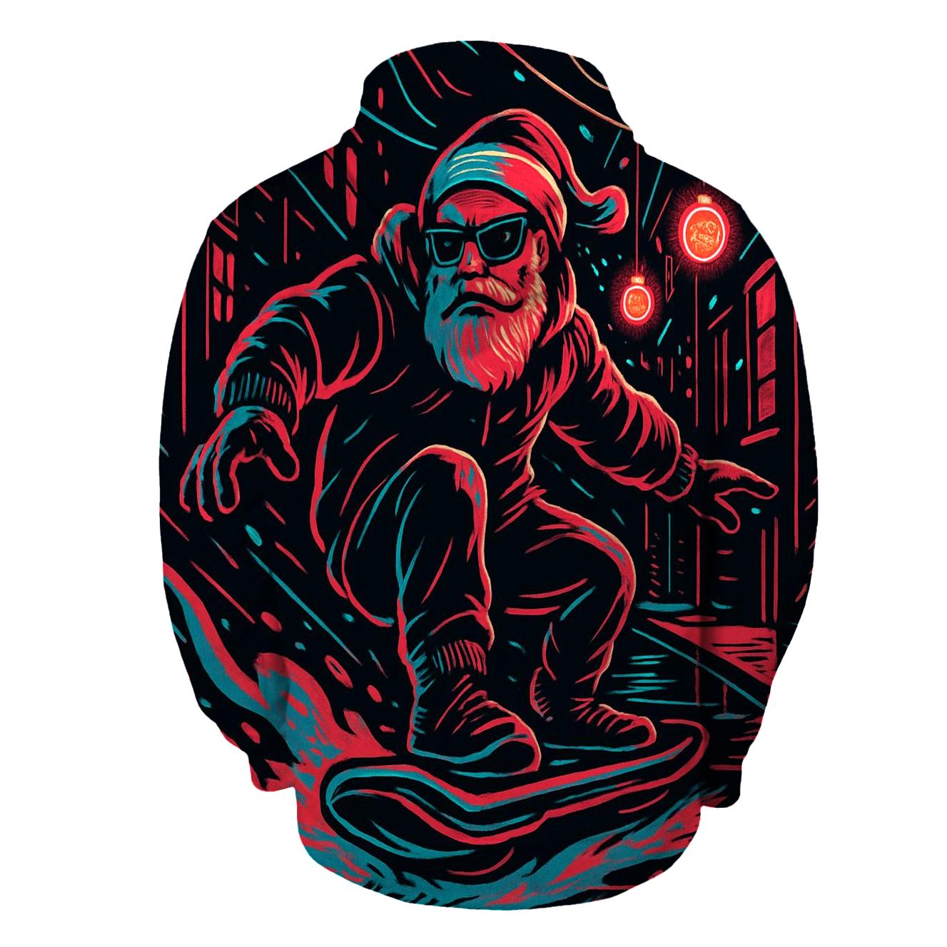 Neon Alley Santa Rider zip-up hoodies