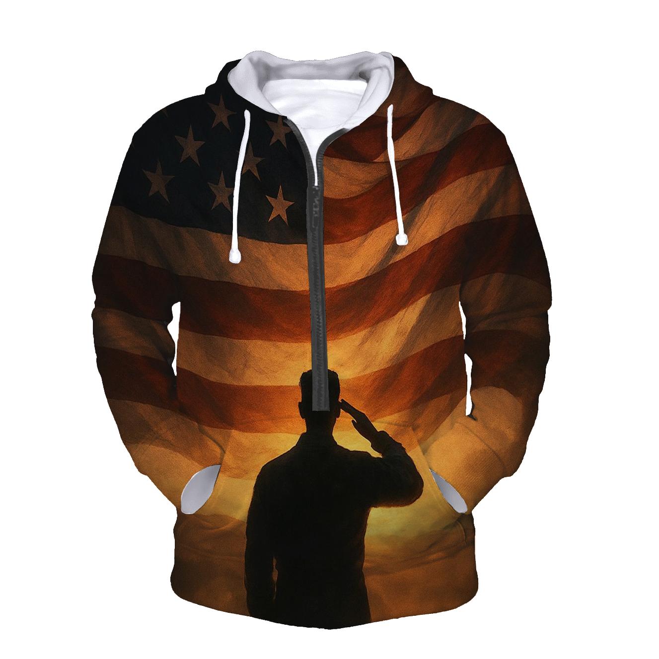 Dawn Salute Over Rippling Stripes hoodie designs