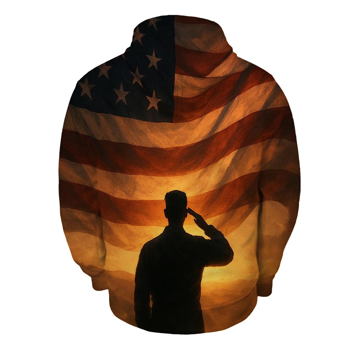 Dawn Salute Over Rippling Stripes hoodie designs