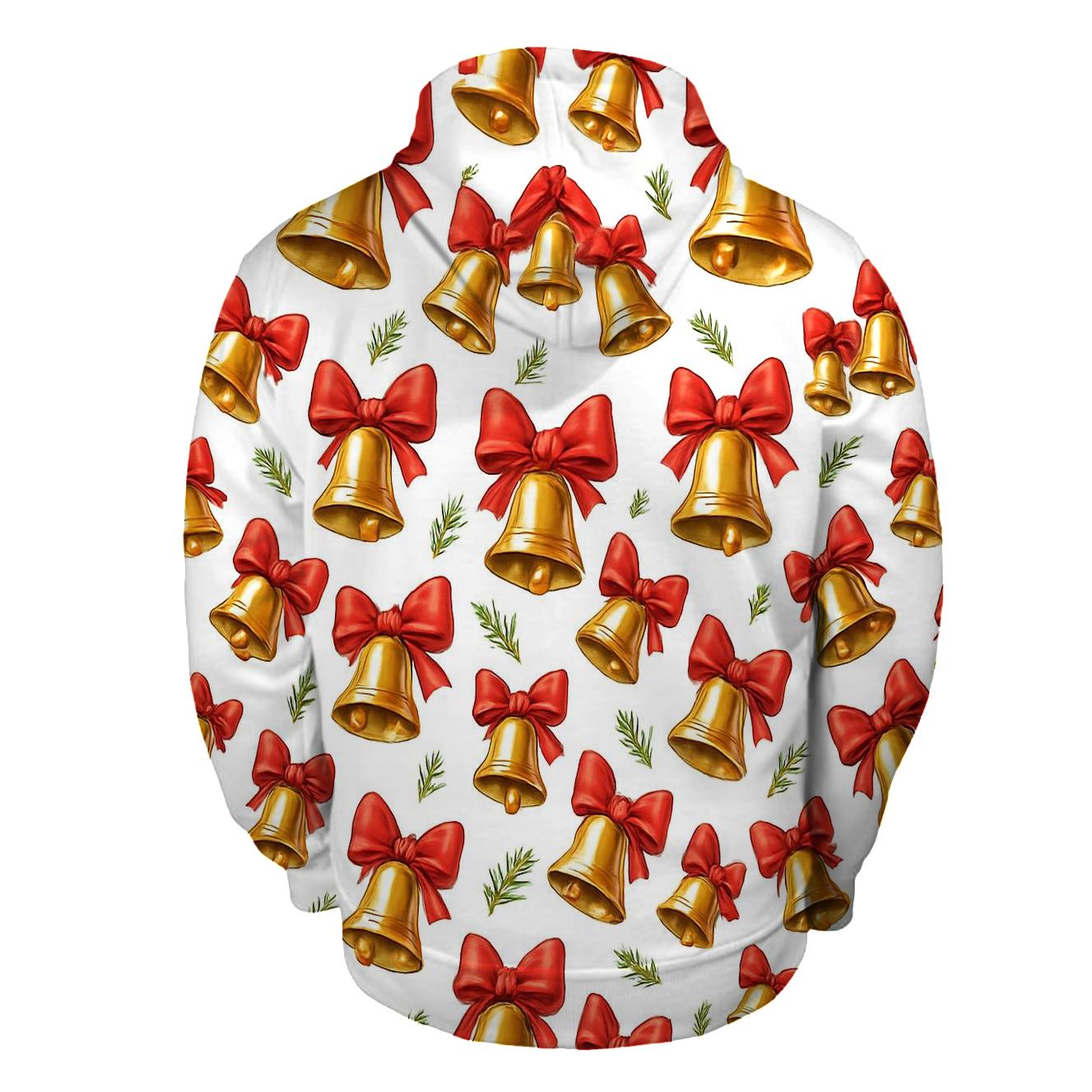 Gold Bell Chevron Cadence On White Background embroidered hoodies