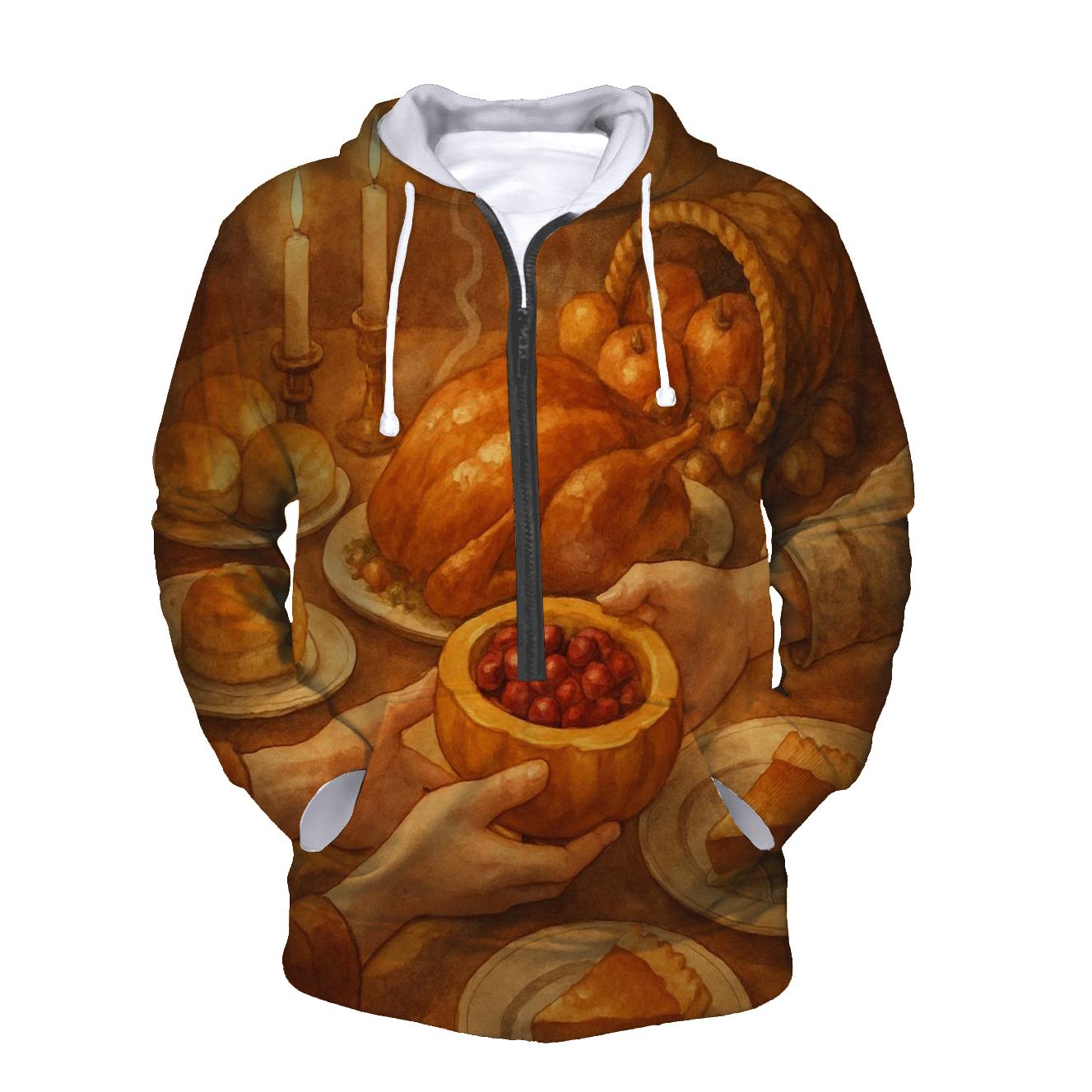 Candle Glow Gratitude Table Still Life custom hoodies