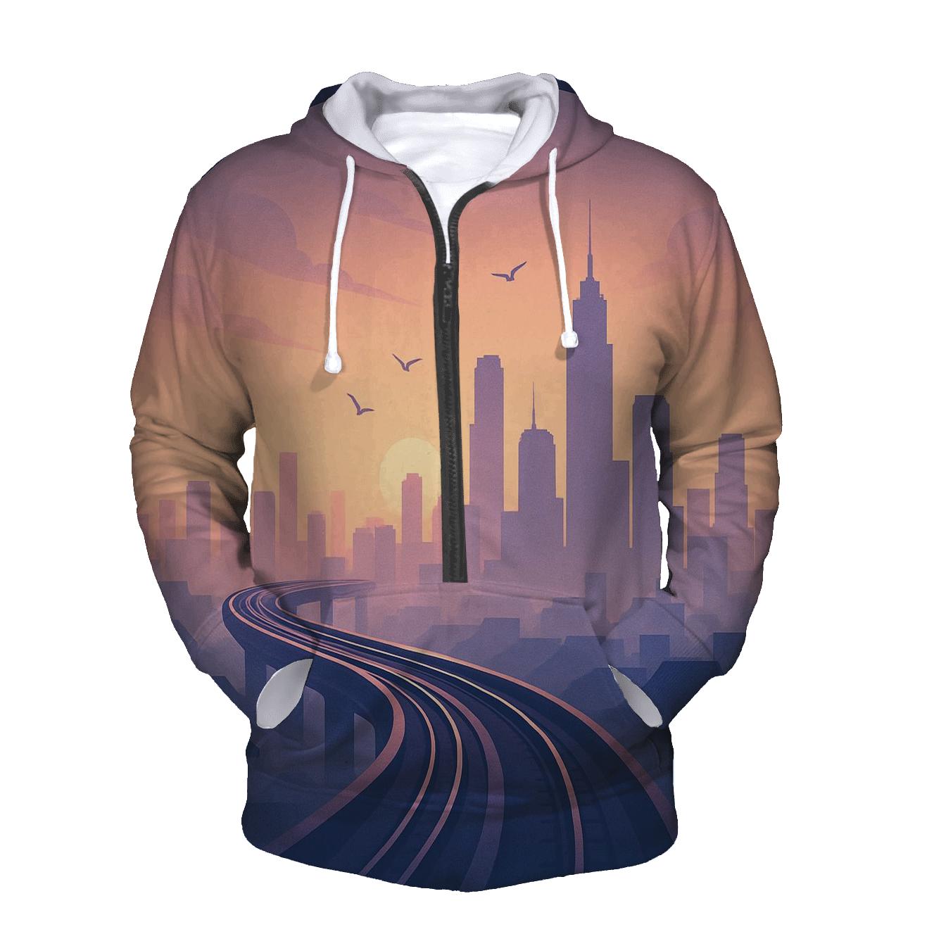 Lavender Sky Rail Sunset hoodie styles