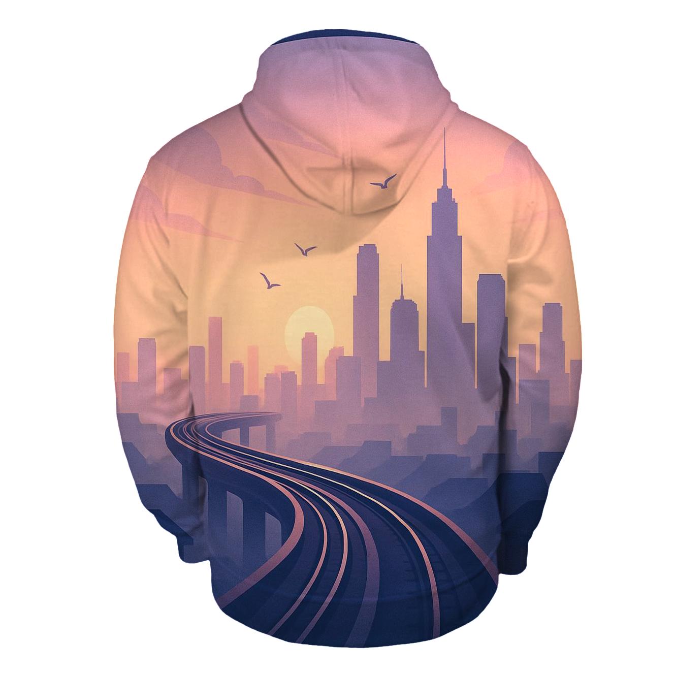Lavender Sky Rail Sunset hoodie styles