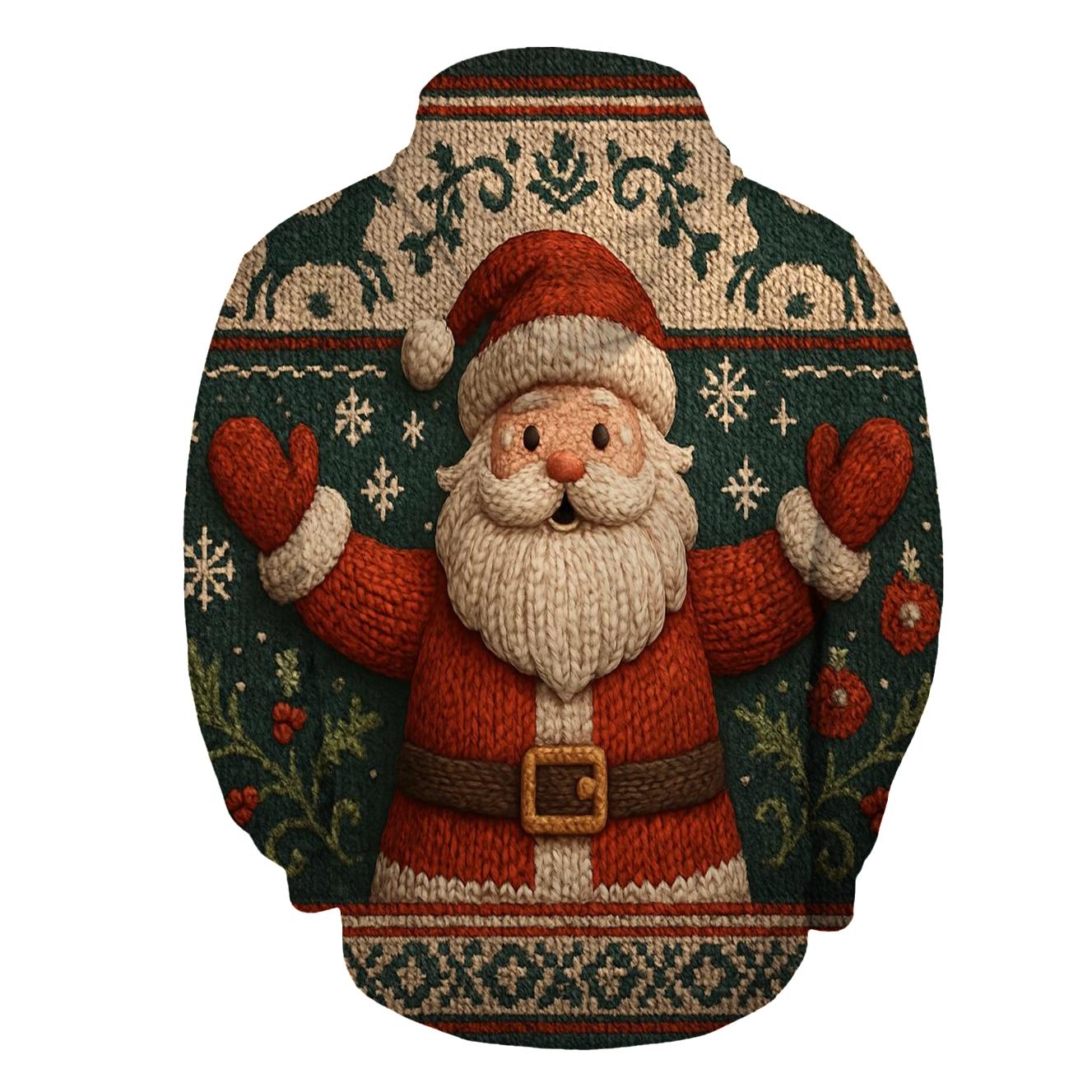 Knitted Pattern Blizzard Santa custom hoodies