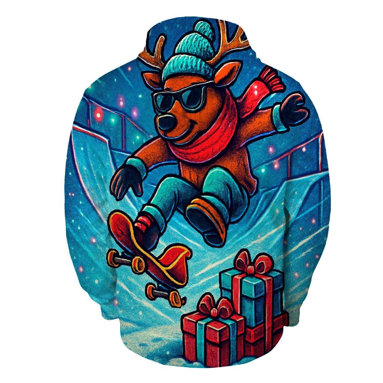 Reindeer Skatepark Sleigh Flip embroidered hoodies