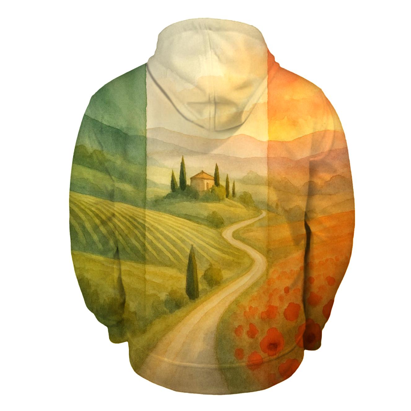 Watercolor Fields Italy pullover hoodies
