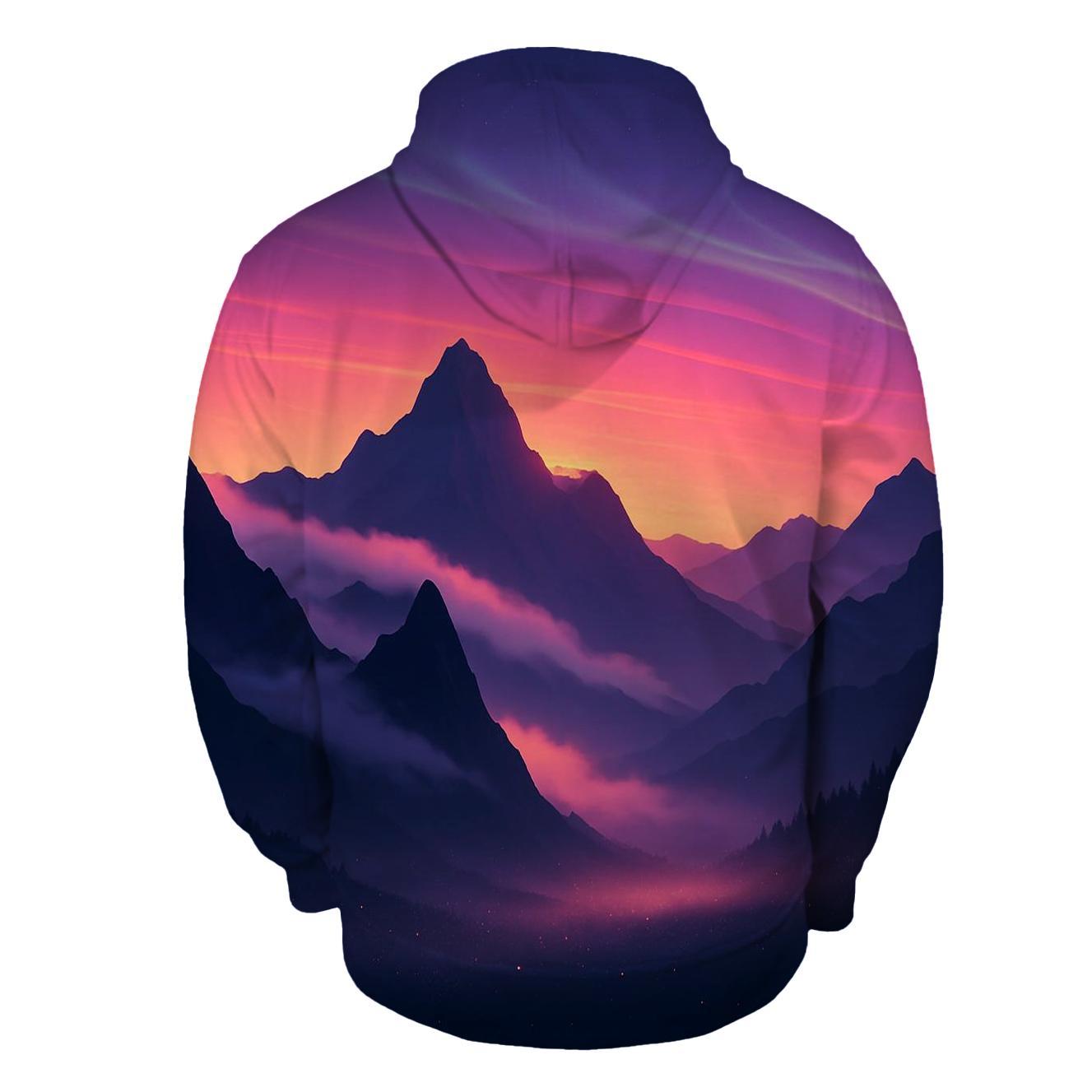 Aurora Peach Mountain Veil embroidered hoodies