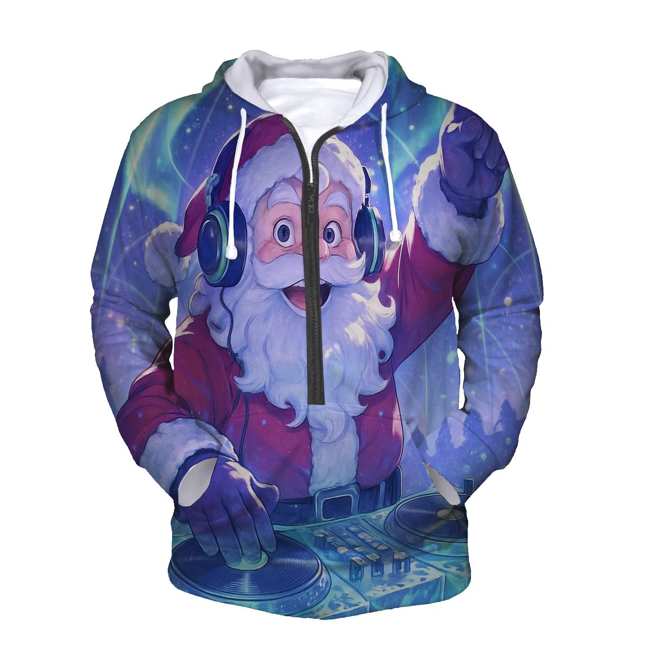 Santa DJ At The Polar Light Dome premium hoodies