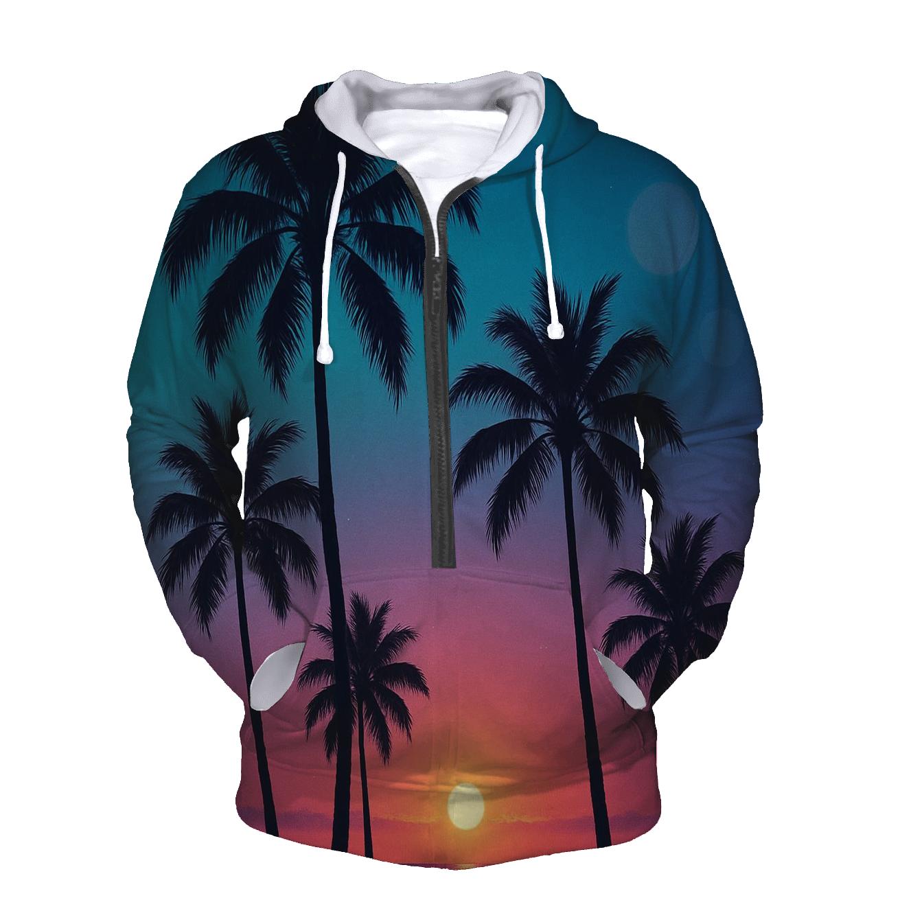 Palm Shadow Serenade lightweight hoodies