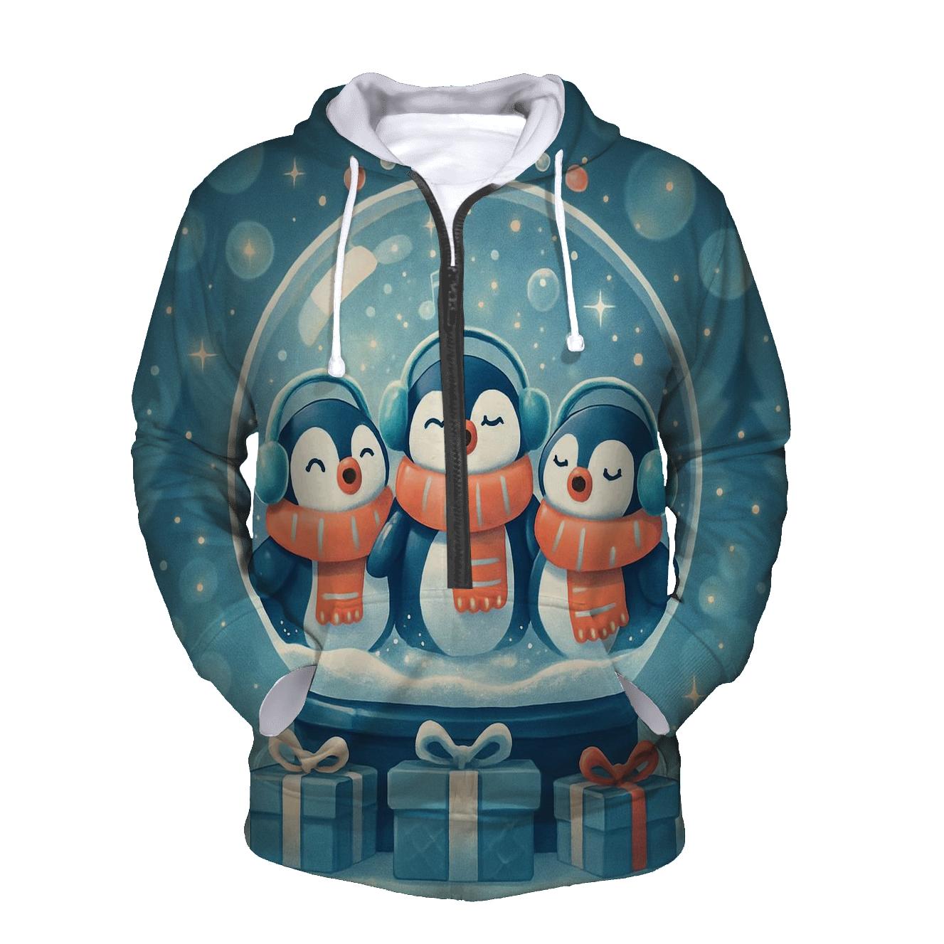 Penguin Choir Bubble Snow Globe hoodie styles