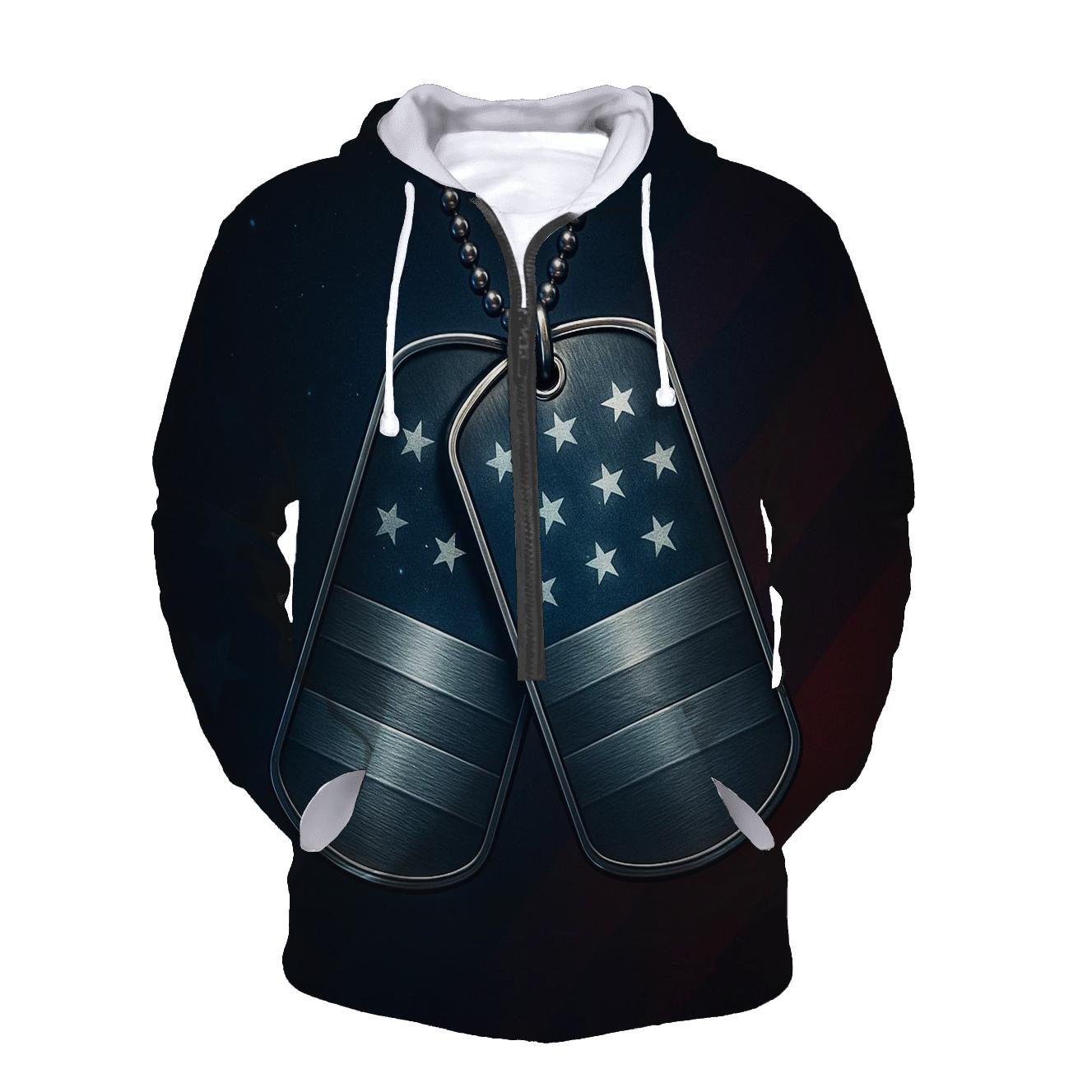 Dog Tags Over Star Field Reflections hoodies fashion