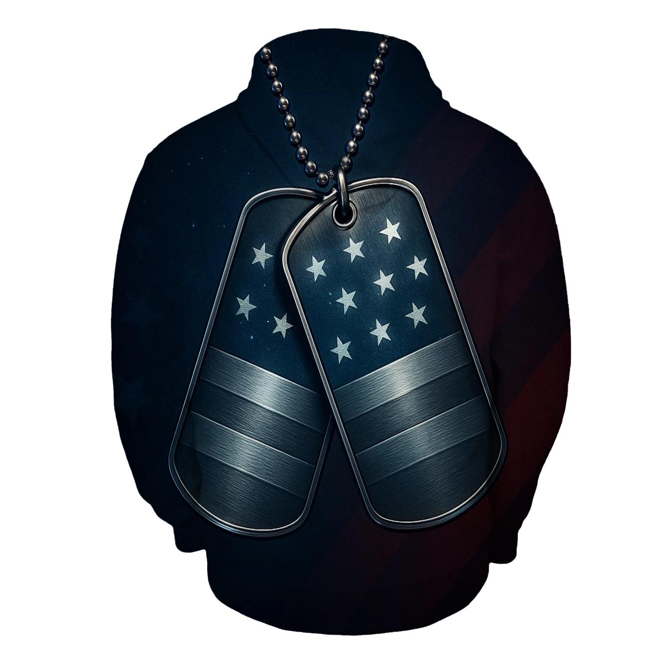 Dog Tags Over Star Field Reflections hoodies fashion