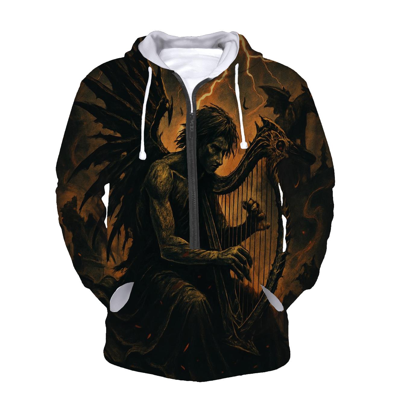 Infernal Harpist Of Broken Ribs printed hoodies