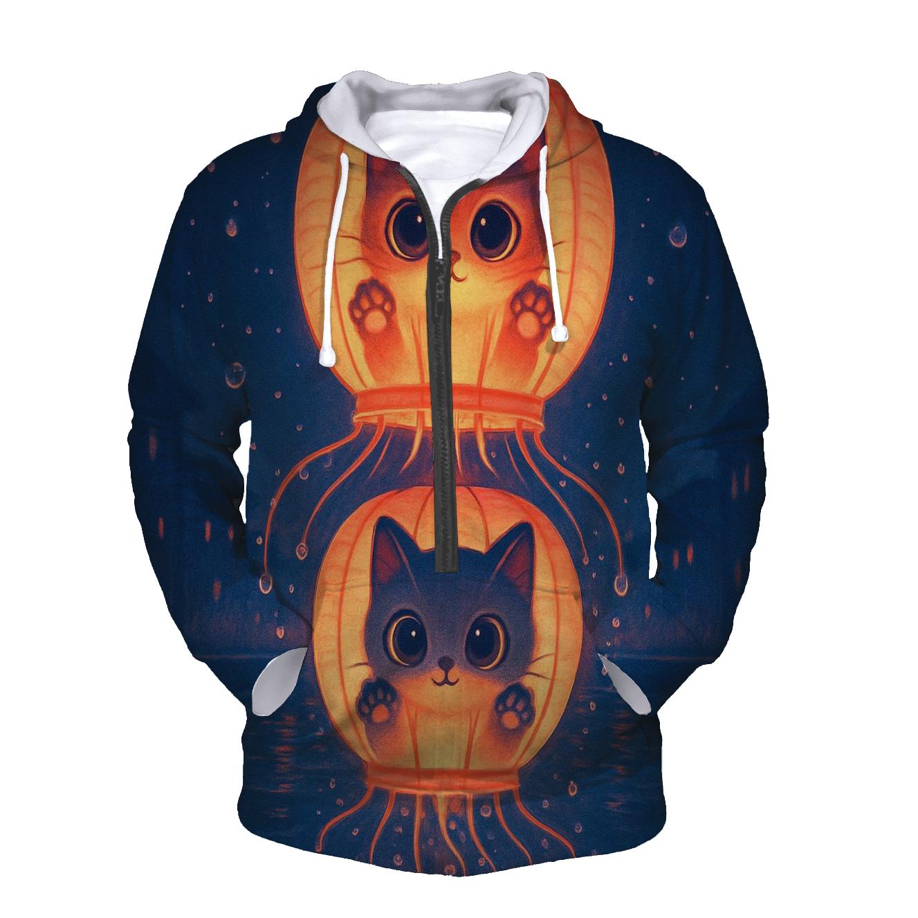 Lantern Jellyfish Kitty Parade embroidered hoodies