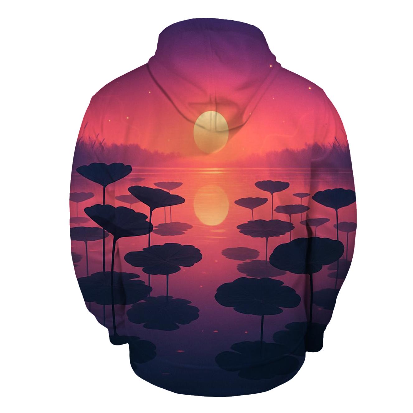 Indigo Lotus Lake Sunset lightweight hoodies