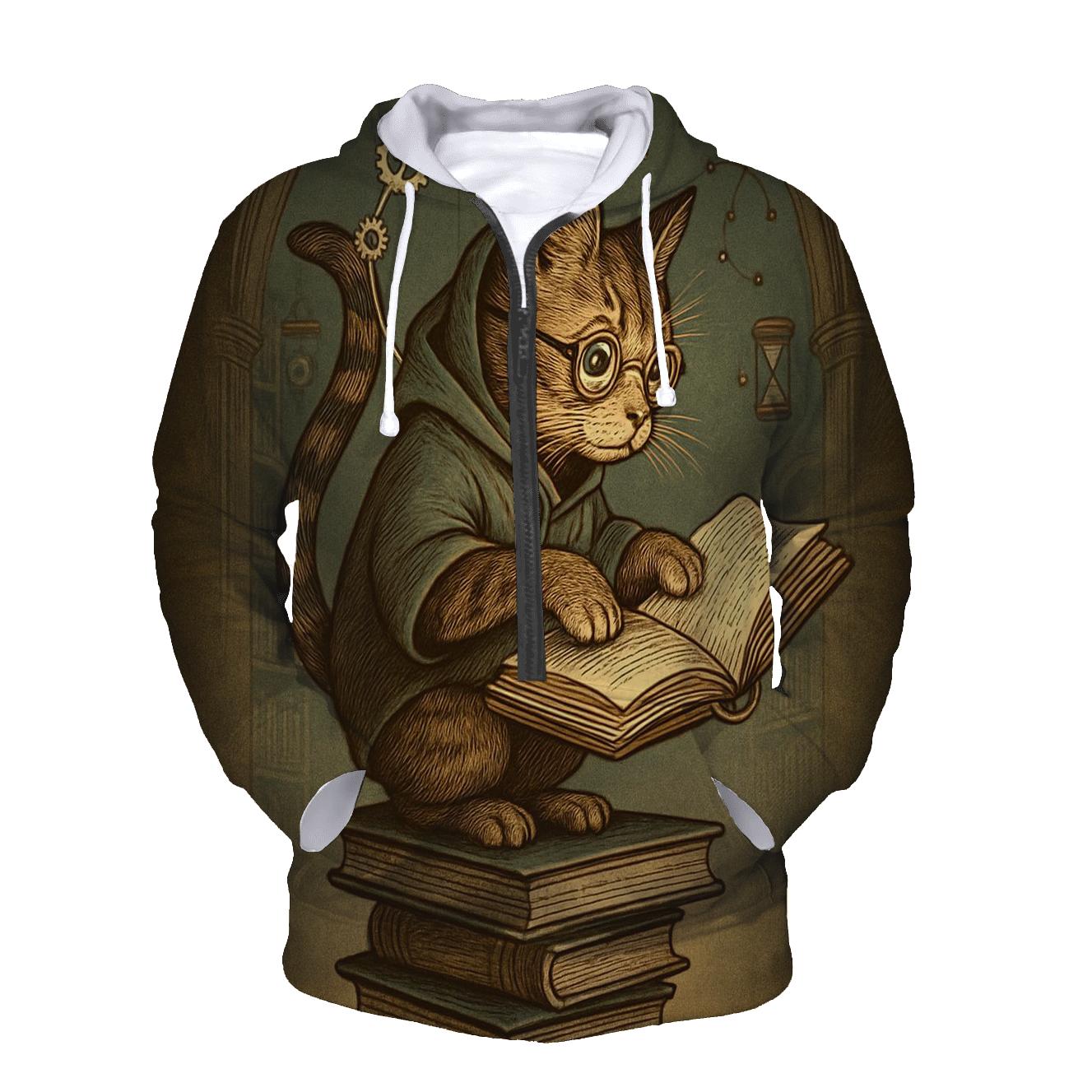 Clockwork Library Scholar Cat hoodie designs