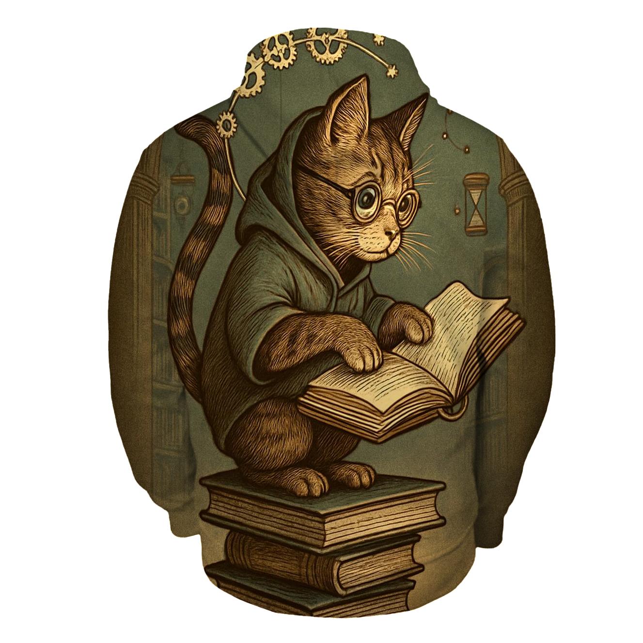 Clockwork Library Scholar Cat hoodie designs