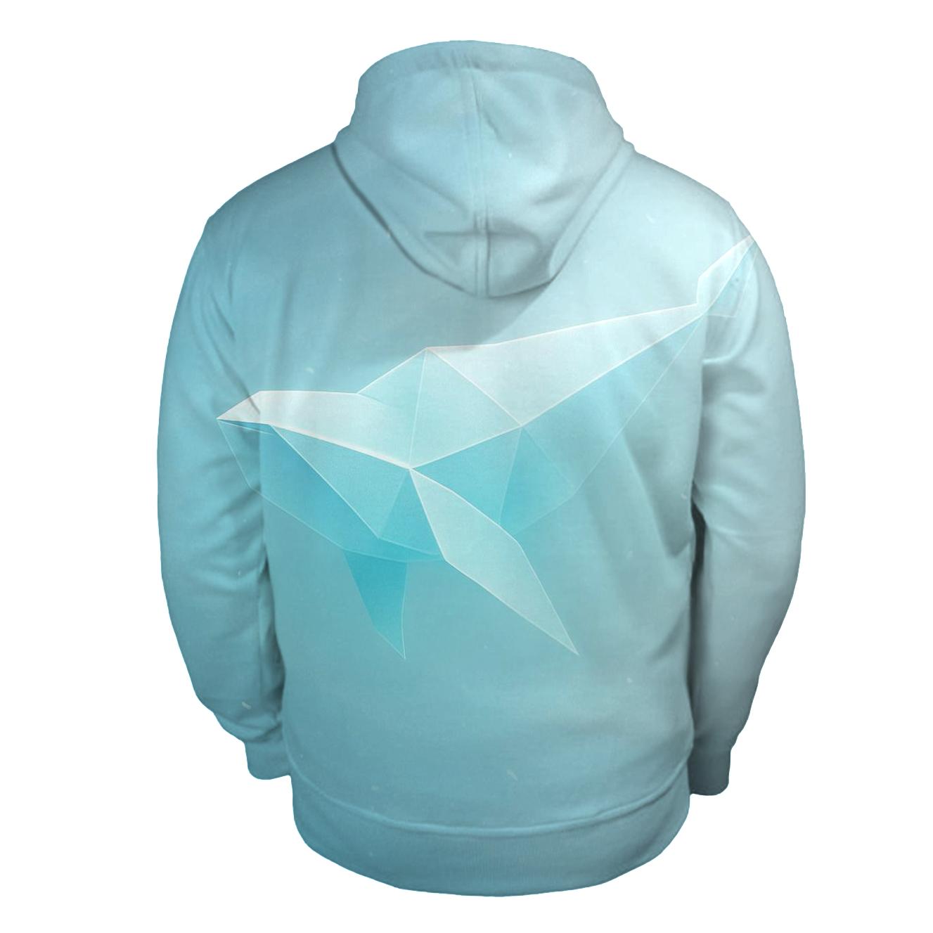 Glacier Light Origami zip-up hoodies