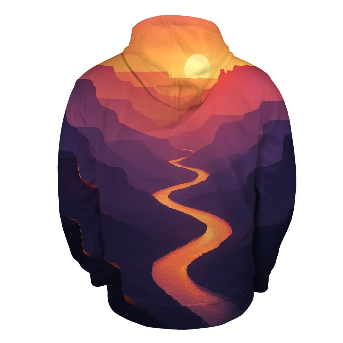 Sunset Canyon Ribbon River zip-up hoodies
