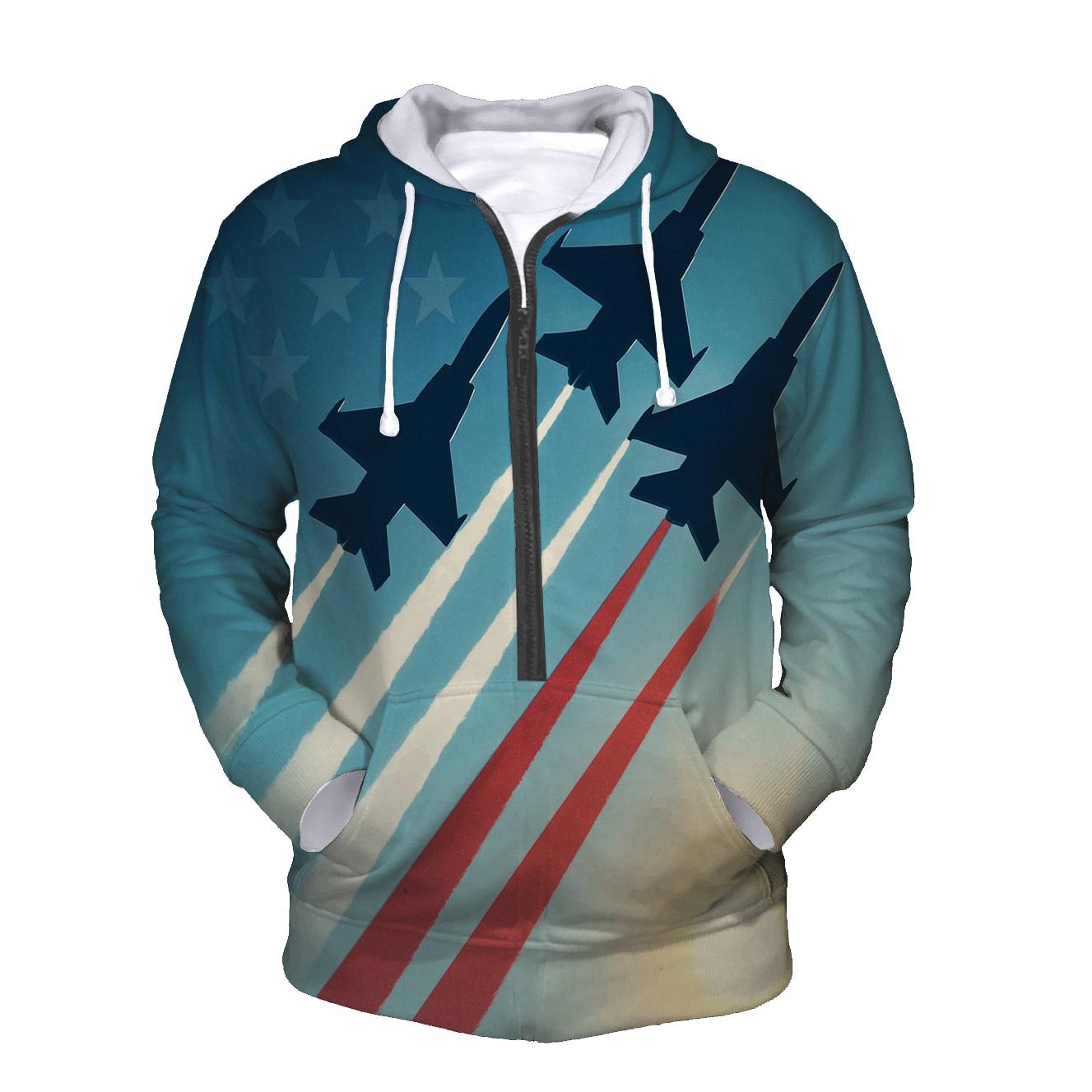 Airborne Tribute Through Sunlit Contrails lightweight hoodies