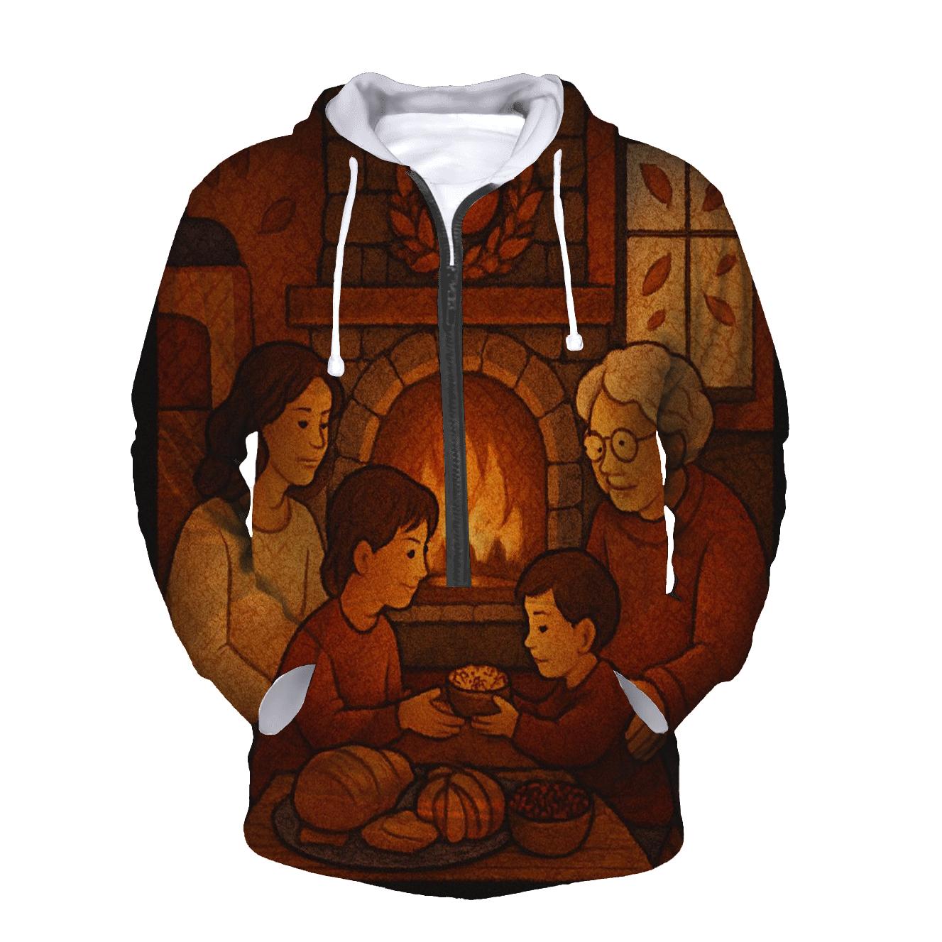 Quilted Hearthside Thanksgiving Evening hoodie styles
