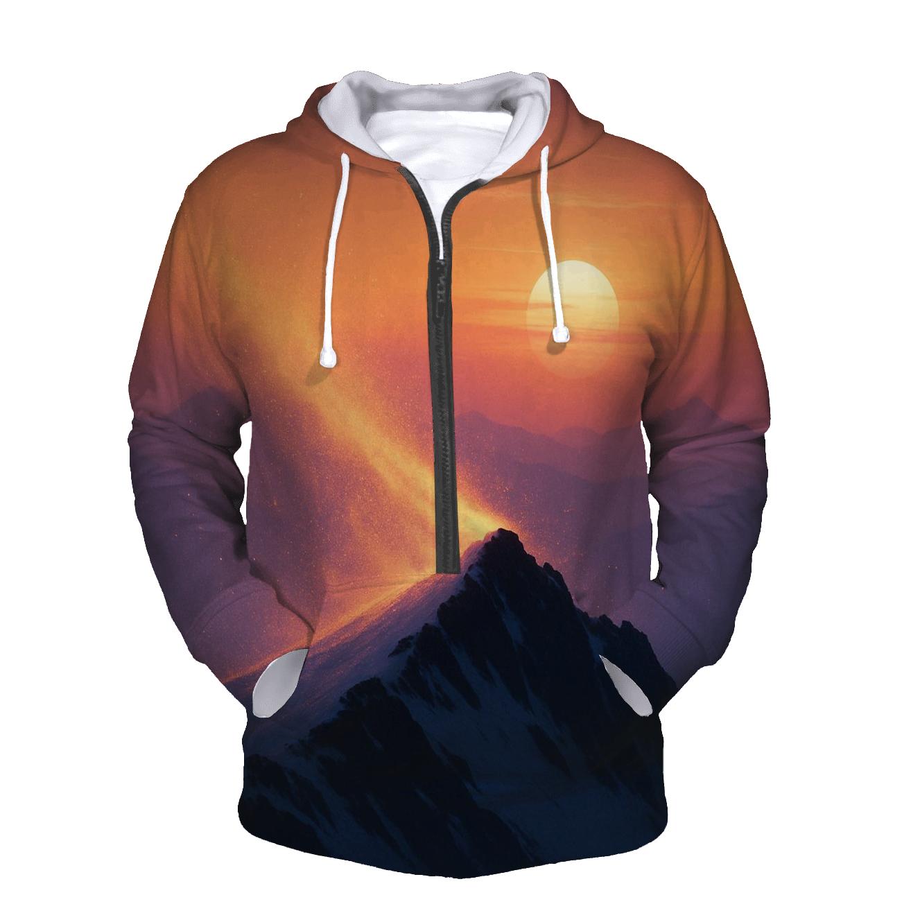 Gilded Snowline Sunset Echo graphic hoodies
