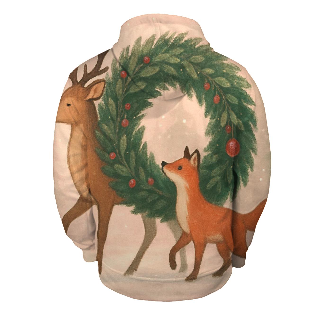 Winter Wildlife Wreath Parade embroidered hoodies