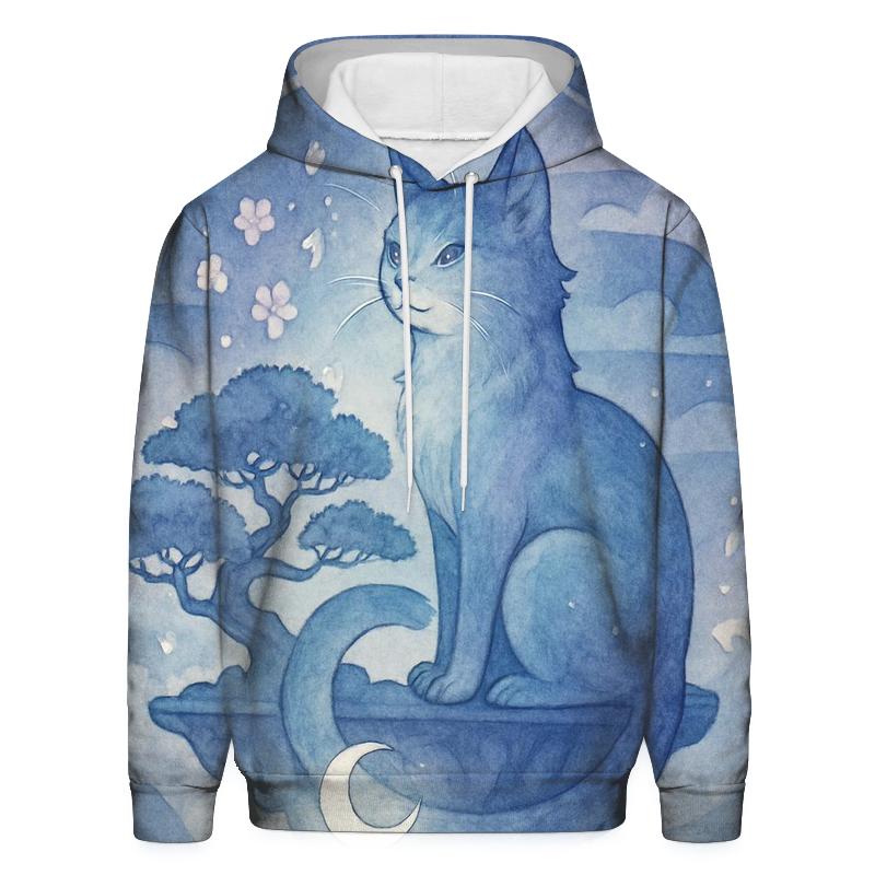 Lunar Bonsai Guardian Cat printed hoodies