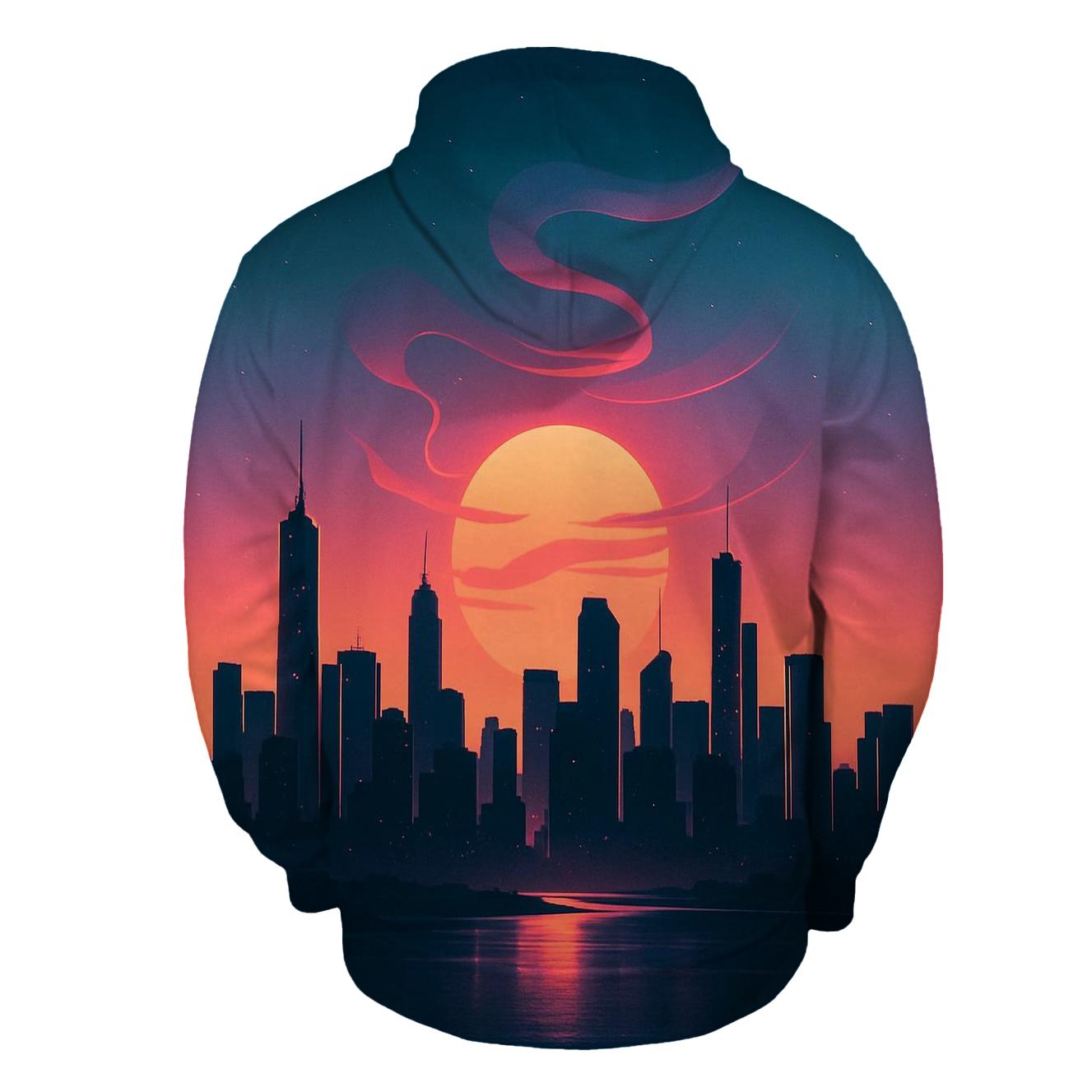 Twilight Mirage Skyline Bloom pullover hoodies