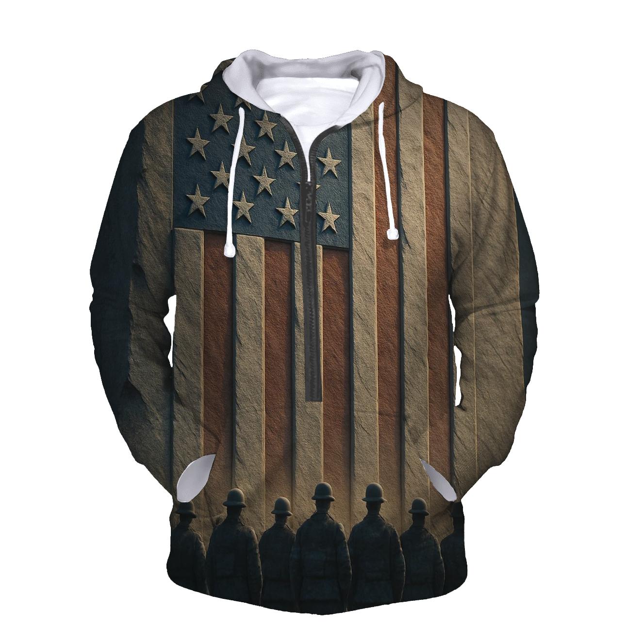 Granite Valor Flag Monument printed hoodies