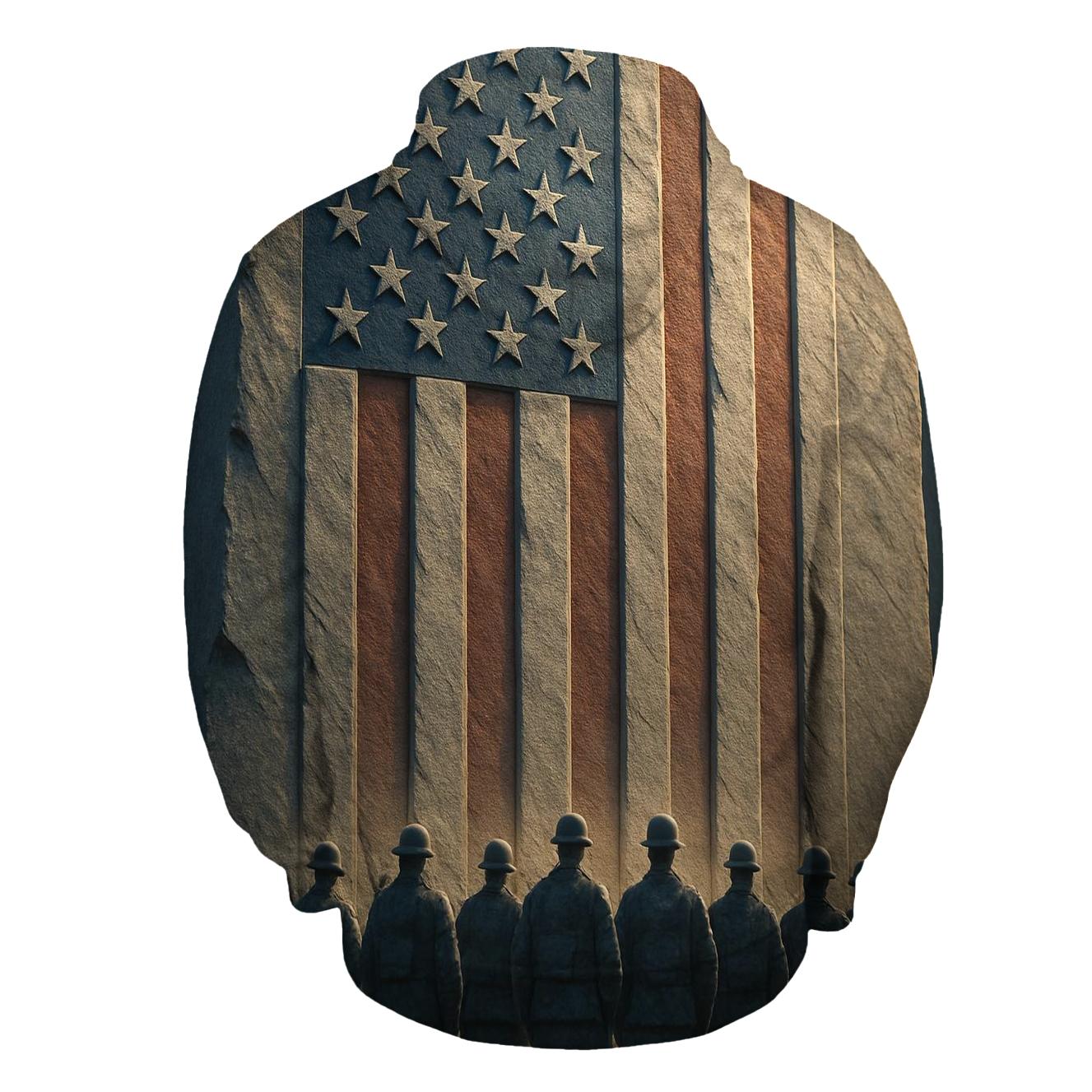 Granite Valor Flag Monument printed hoodies