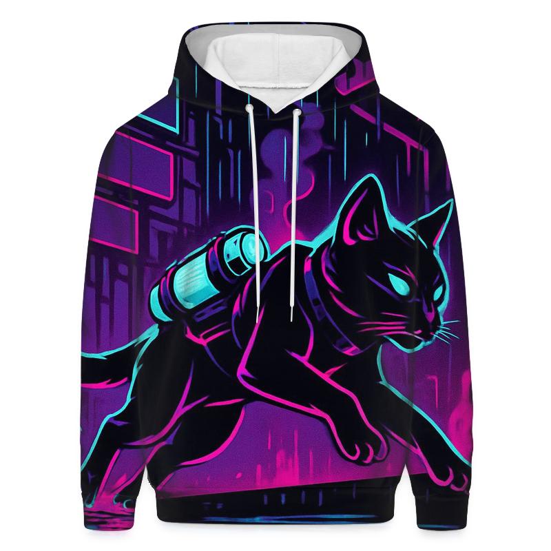 Neon Alley Courier Cat hoodie designs