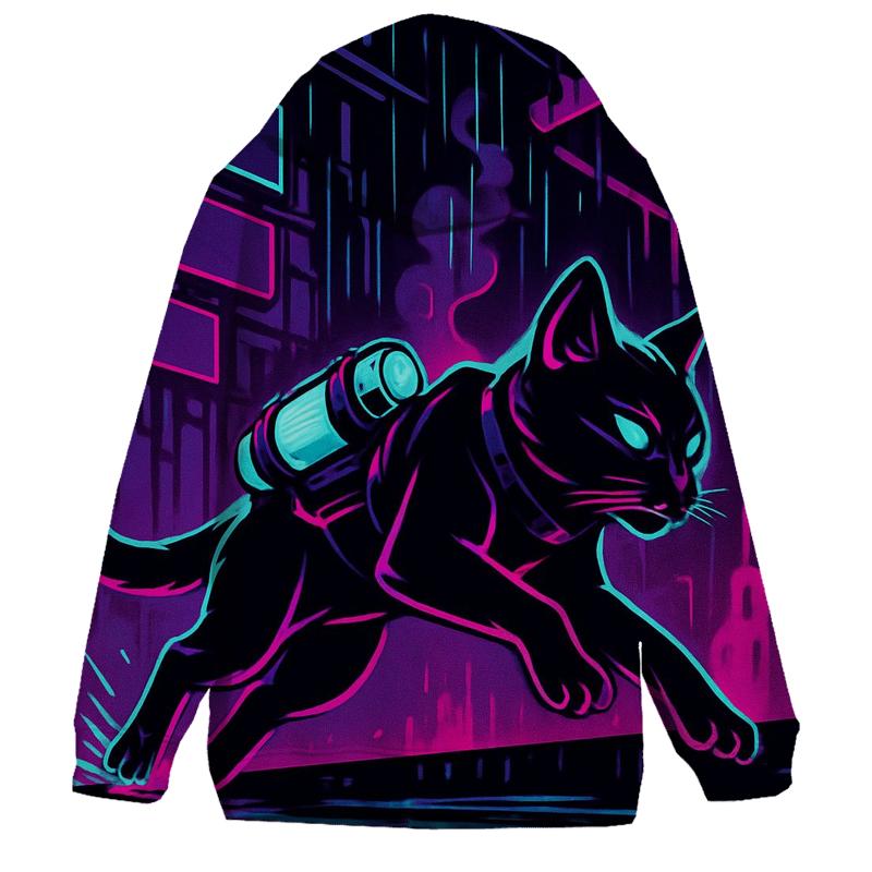 Neon Alley Courier Cat hoodie designs