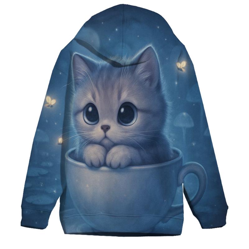Moonlit Teacup Kitten Reverie hoodie trends