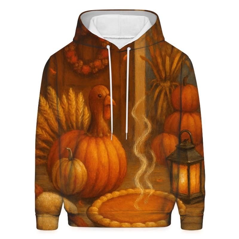 Lanternlit Harvest Welcome Porch embroidered hoodies