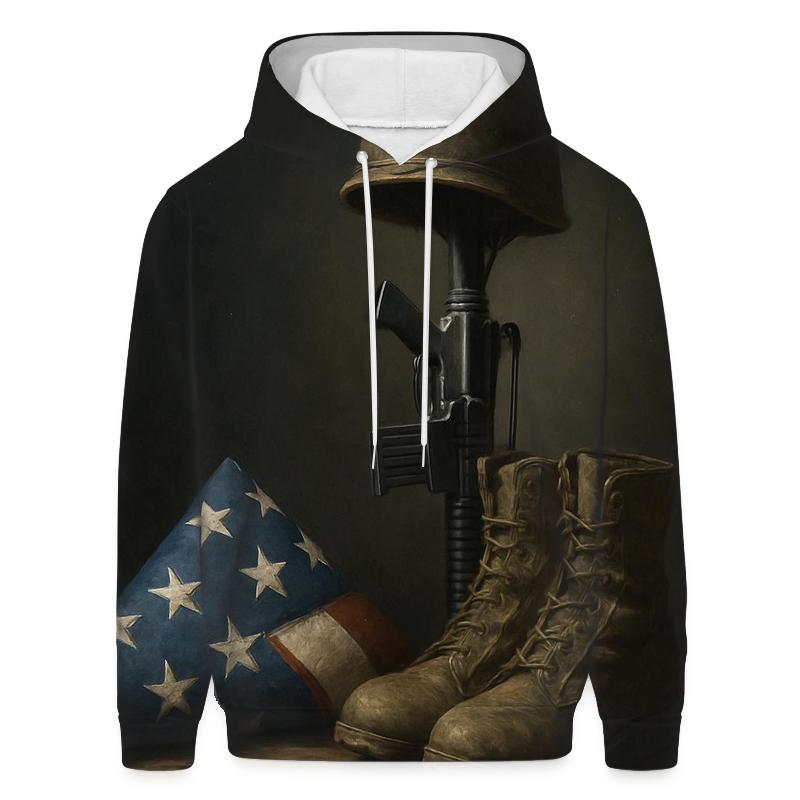 Folded Flag And Vigil Boots Still Life lightweight hoodies