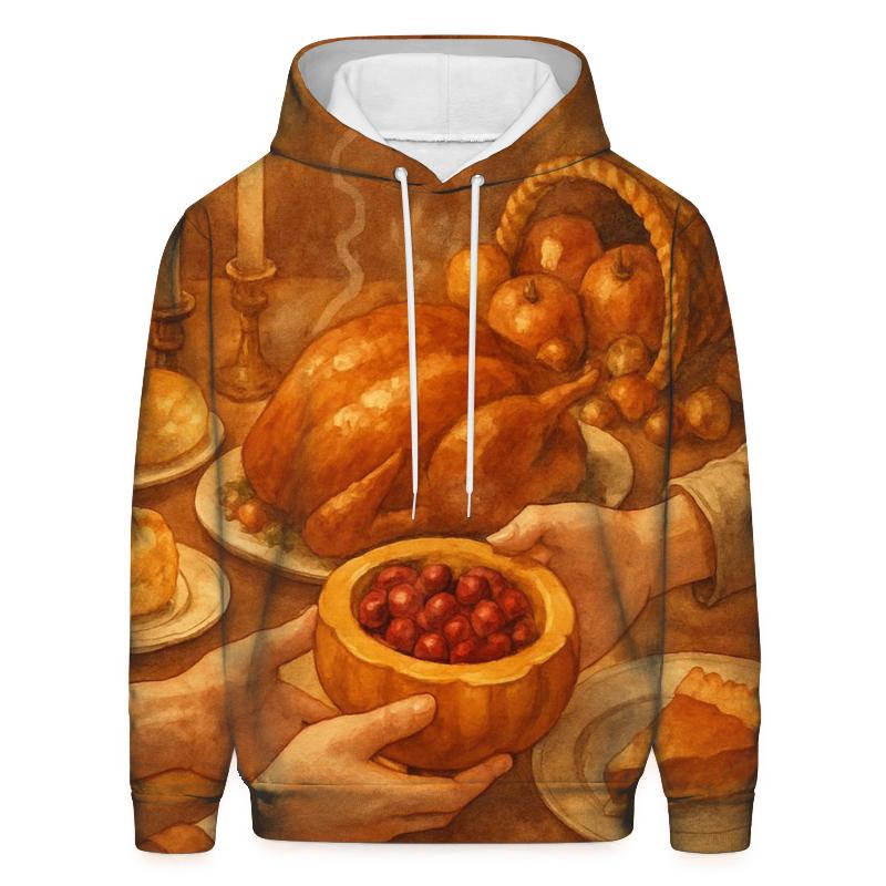 Candle Glow Gratitude Table Still Life premium hoodies