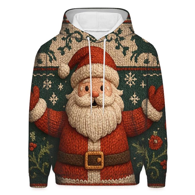 Knitted Pattern Blizzard Santa hoodies fashion