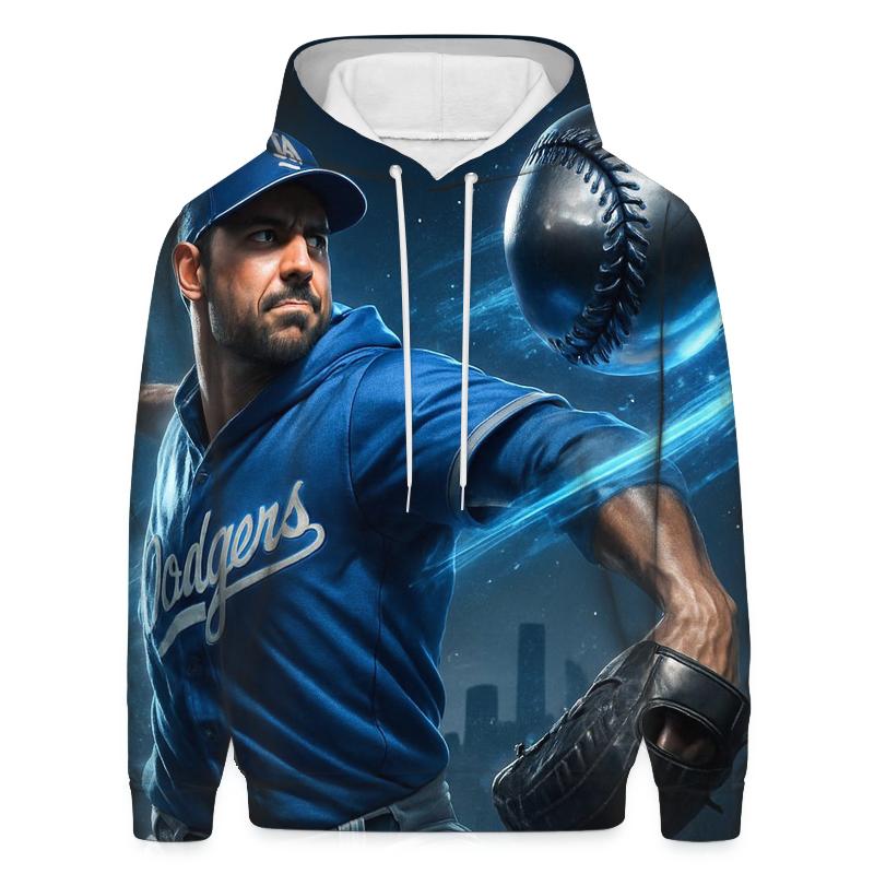 Chrome Fastball Over Los Angeles printed hoodies