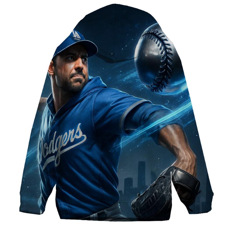 Chrome Fastball Over Los Angeles printed hoodies