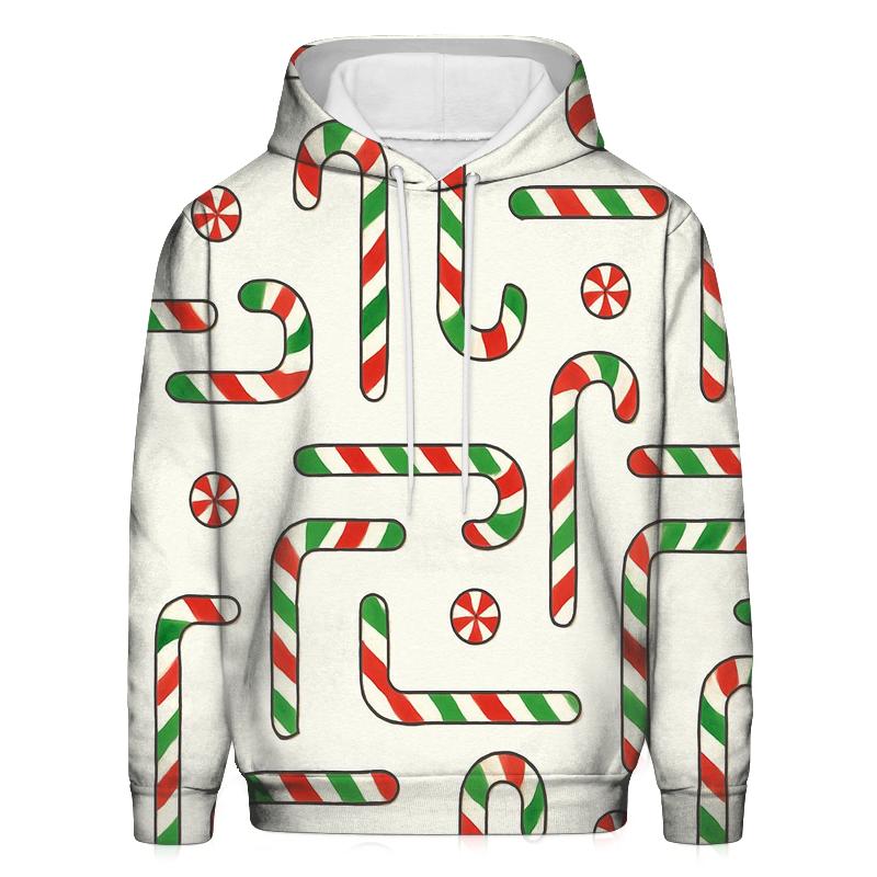 Green Candy Cane Stripe Grid On Light Gray Background hoodie designs