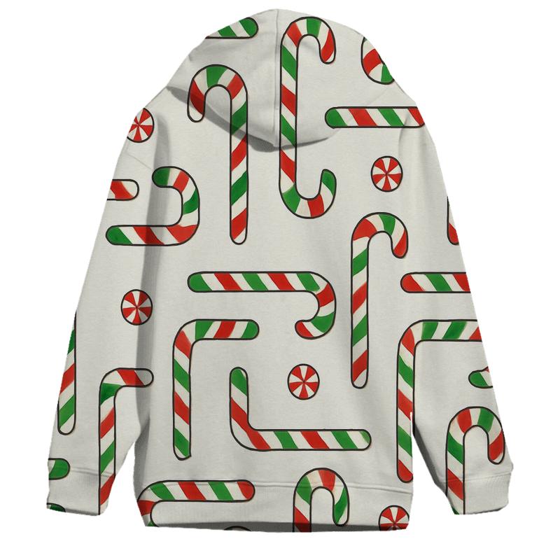 Green Candy Cane Stripe Grid On Light Gray Background hoodie designs