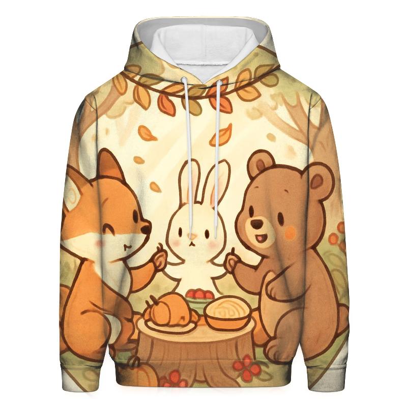 Woodland Friends Feast Circle hoodie trends