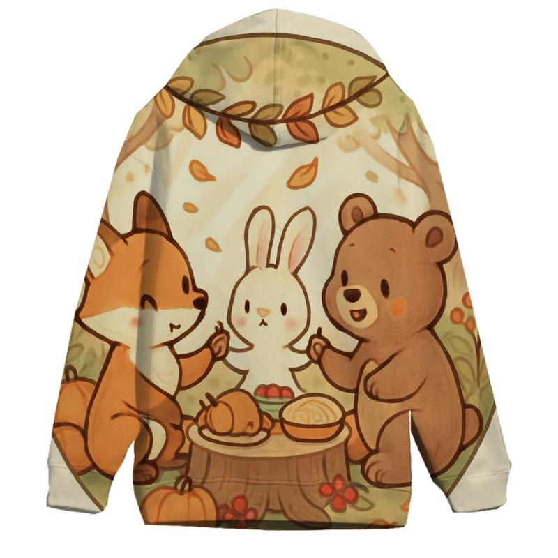 Woodland Friends Feast Circle hoodie trends