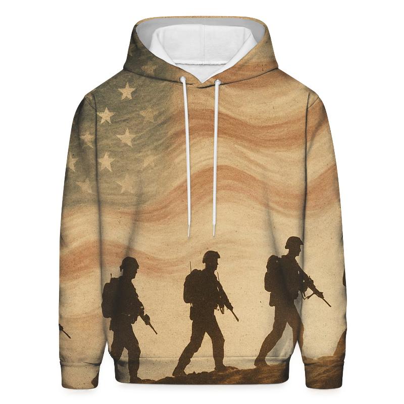 Desert Patrol Silhouettes In Flag Mirage designer hoodies
