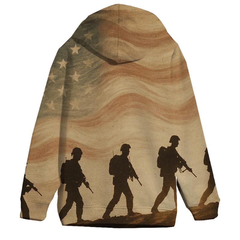 Desert Patrol Silhouettes In Flag Mirage designer hoodies