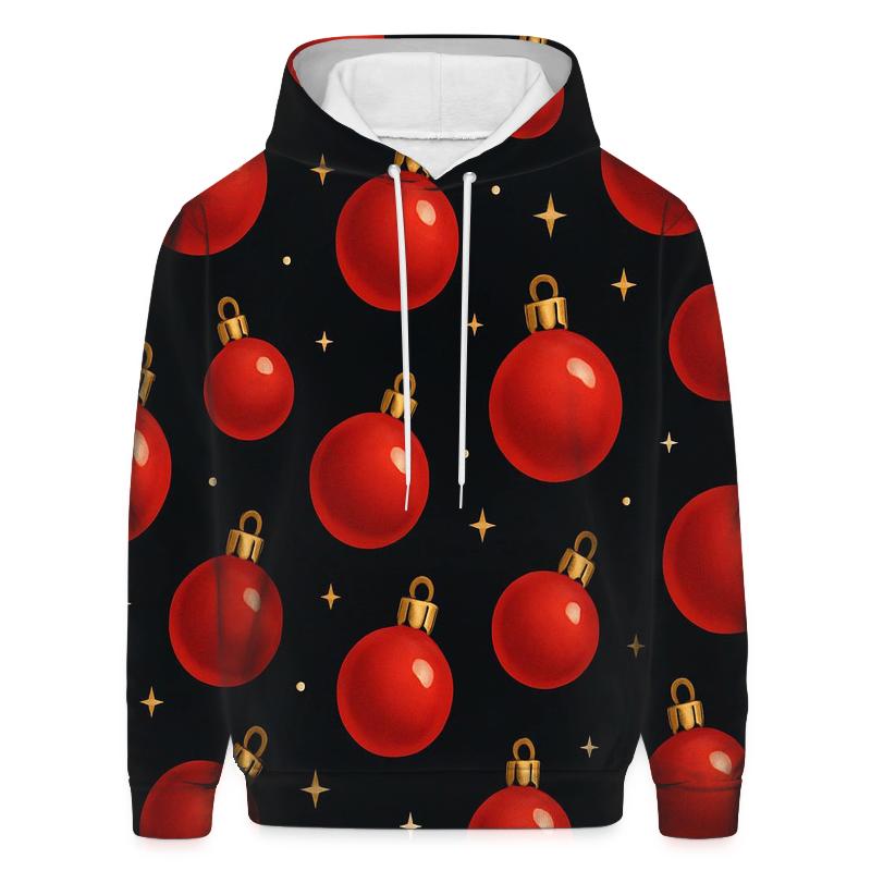 Scarlet Ornament Scatter With Micro Stars On Black Background graphic hoodies
