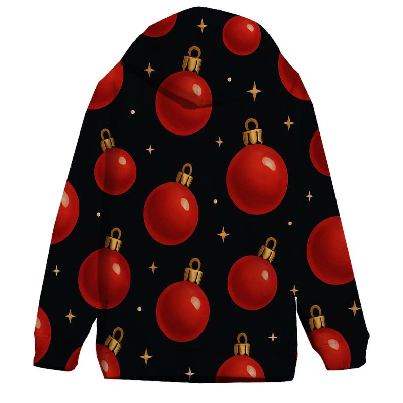 Scarlet Ornament Scatter With Micro Stars On Black Background graphic hoodies