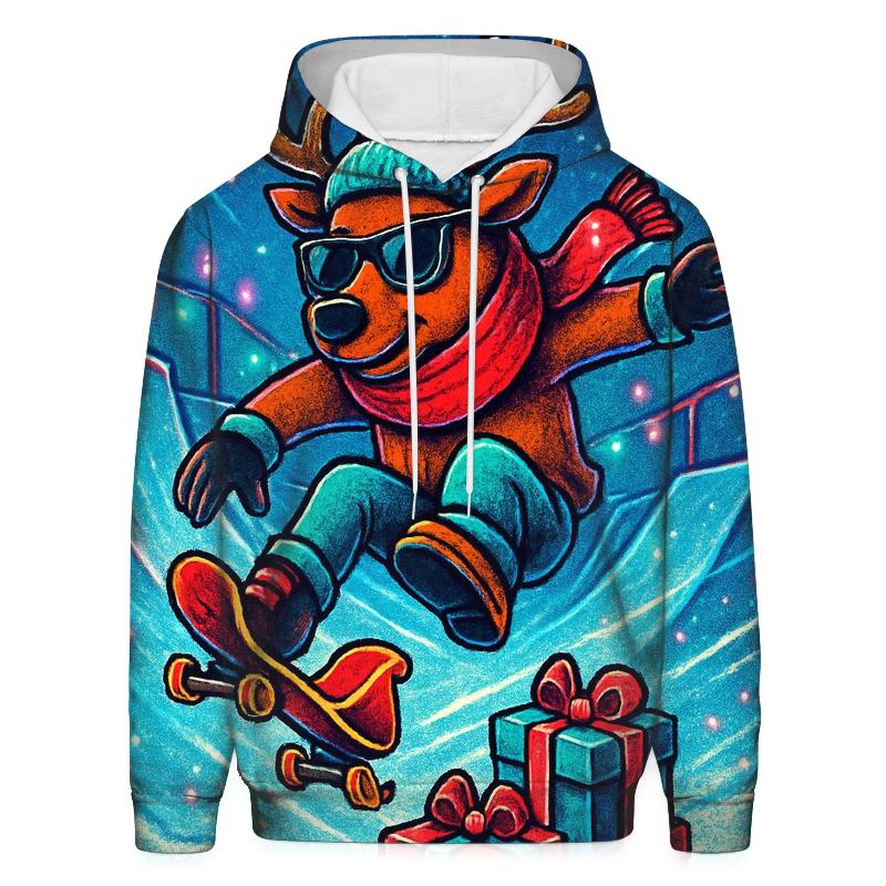 Reindeer Skatepark Sleigh Flip designer hoodies